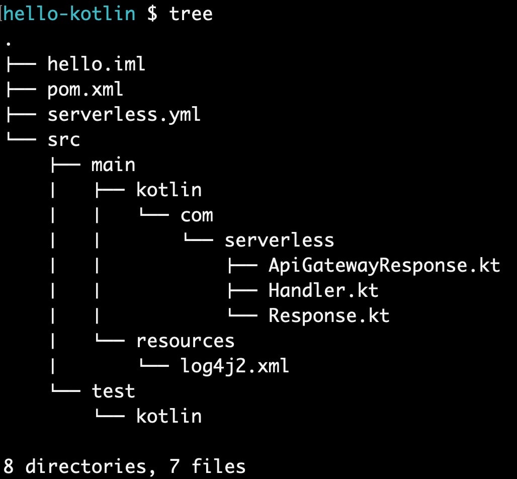 Serverless create kotlin project