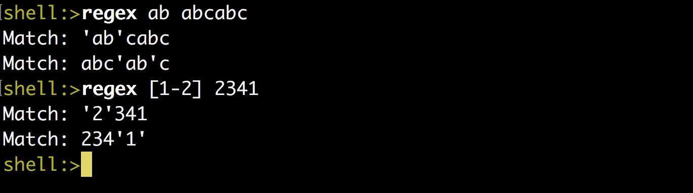 Regex tester cli